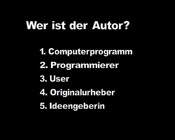 Sollfrank: Wer ist Autor?: Still aus „Copyright © 2004. Cornelia Sollfrank", Video, 45 Min., 2004